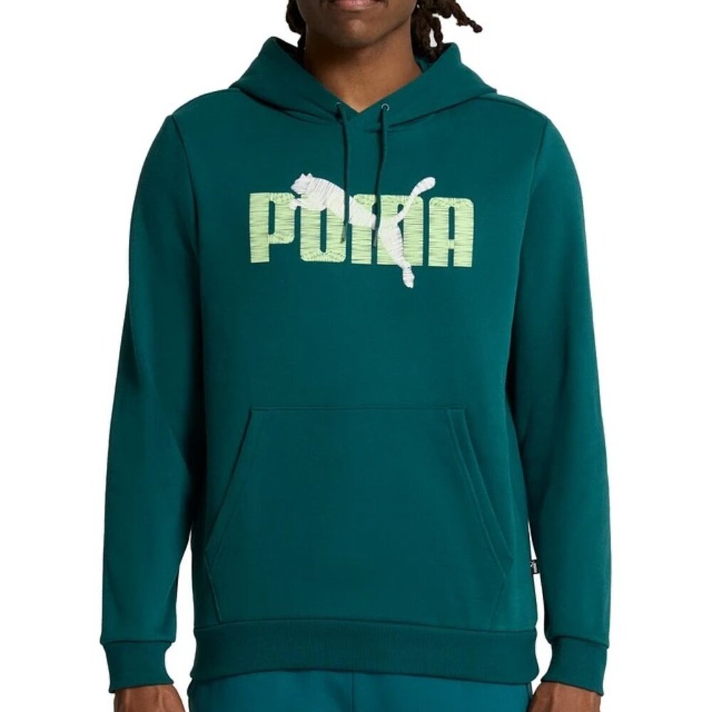 PUMA Hoodie Men's Regular-Fit Bold Logo-Print Hoodie/XL Sweatshirt Green NEW